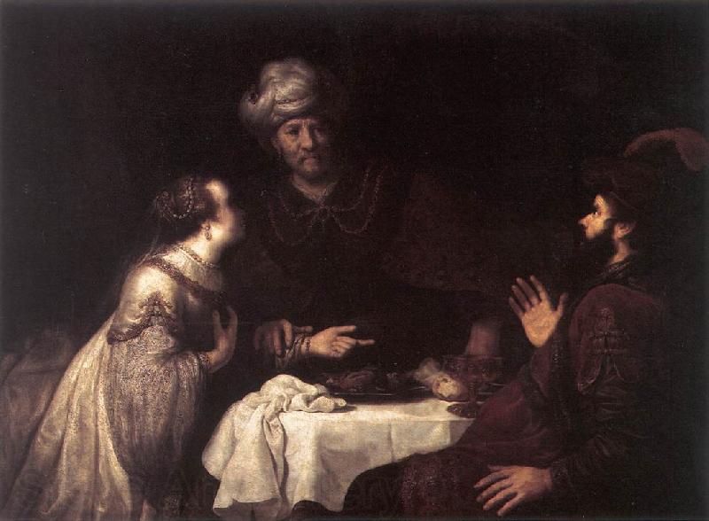 VICTORS, Jan Esther and Haman before Ahasuerus er France oil painting art